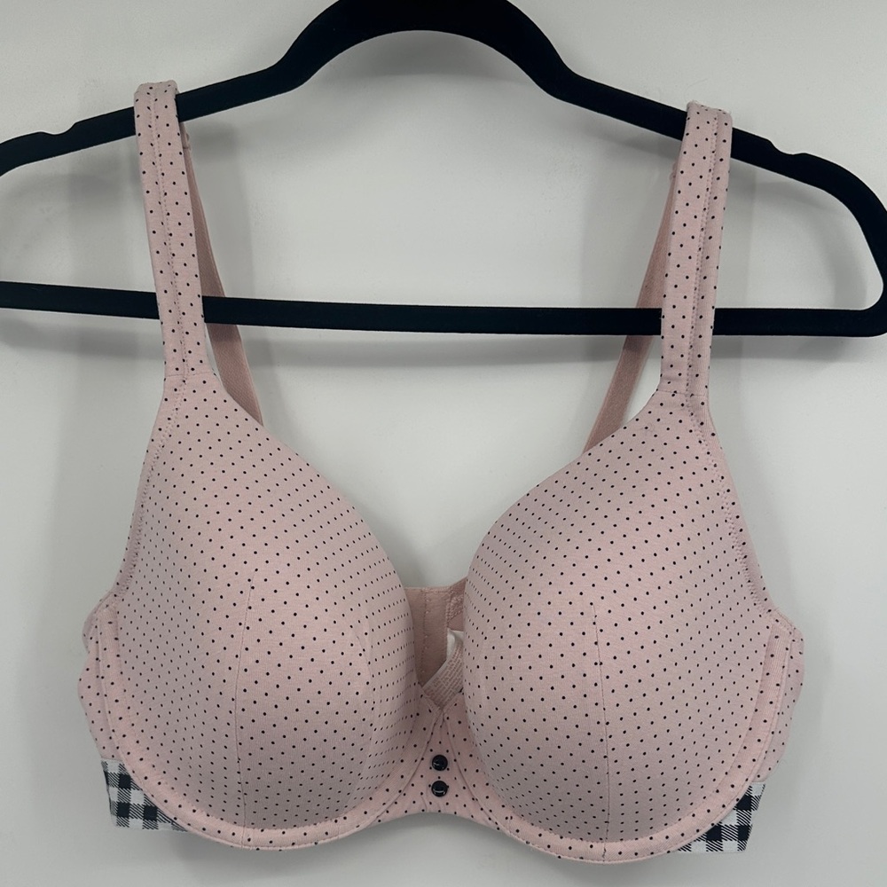 Cacique Pink Polka Dot Bra Size 36D F0033